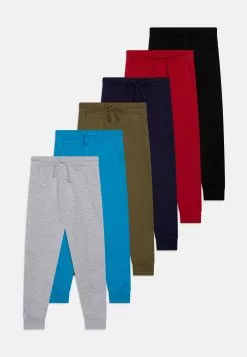 Friboo Unisex 6 Pack - Pantaloni De Trening - Multi-Coloured/Red /Blue