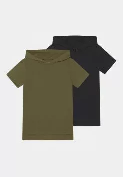 Friboo Unisex 2 Pack - Tricou Basic - Khaki/Black