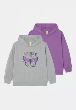 Friboo Hoodie 2 Pack - Bluză De Molton - Purple/Light Grey